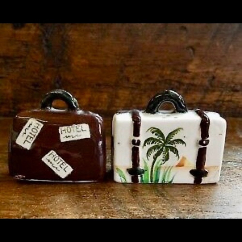 Vintage Set Luggage Salt and Pepper Shakers Japan